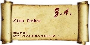 Zima Andos névjegykártya